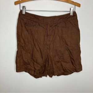 Ann Taylor Loft brown 100% linen shorts women’s size 8‎ natural fibers trendy